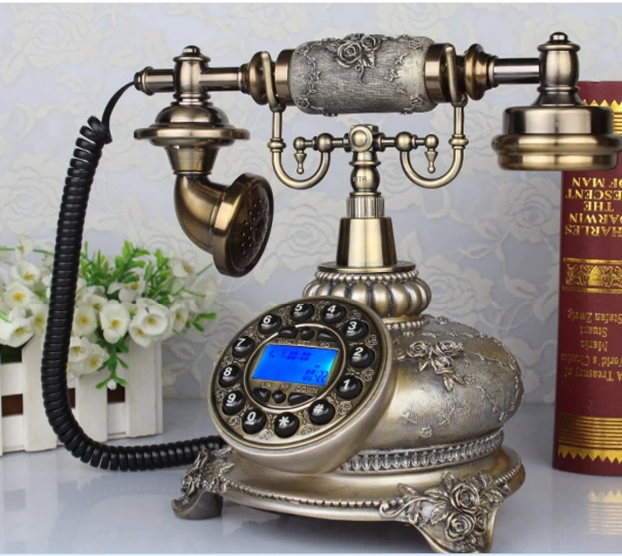 Старинный телефон для дома старинный стационарный свободные руки Синяя