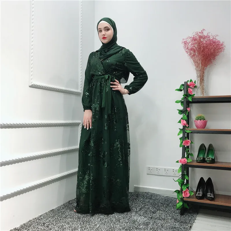 

2019 Fashion Women Muslim Abaya Dress Hollow Out Elegant Women Club Party Lace Islamic Dress Long Dubai Ropa Musulmana Mujer