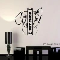 Pet Shop Wall Decals Animal Cat Dog  Wall Window Stickers For Pets Shops Art Mural Self-adhesive Wallpaper L337
