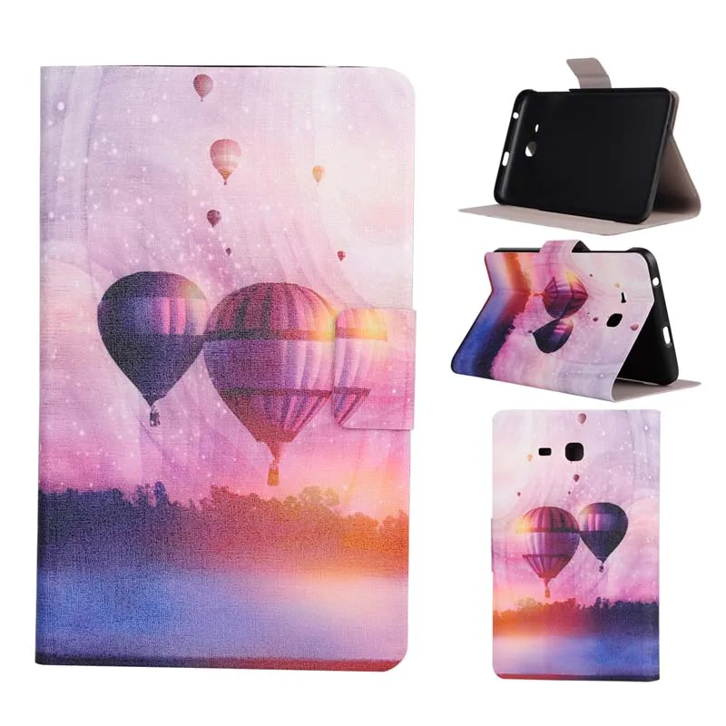 Тонкий откидной Чехол подставка из искусственной кожи с рисунком чехол для Samsung