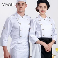 viaoli high quality chef uniforms clothing short sleeve men food services cooking clothes size uniform jackets overalls hotel