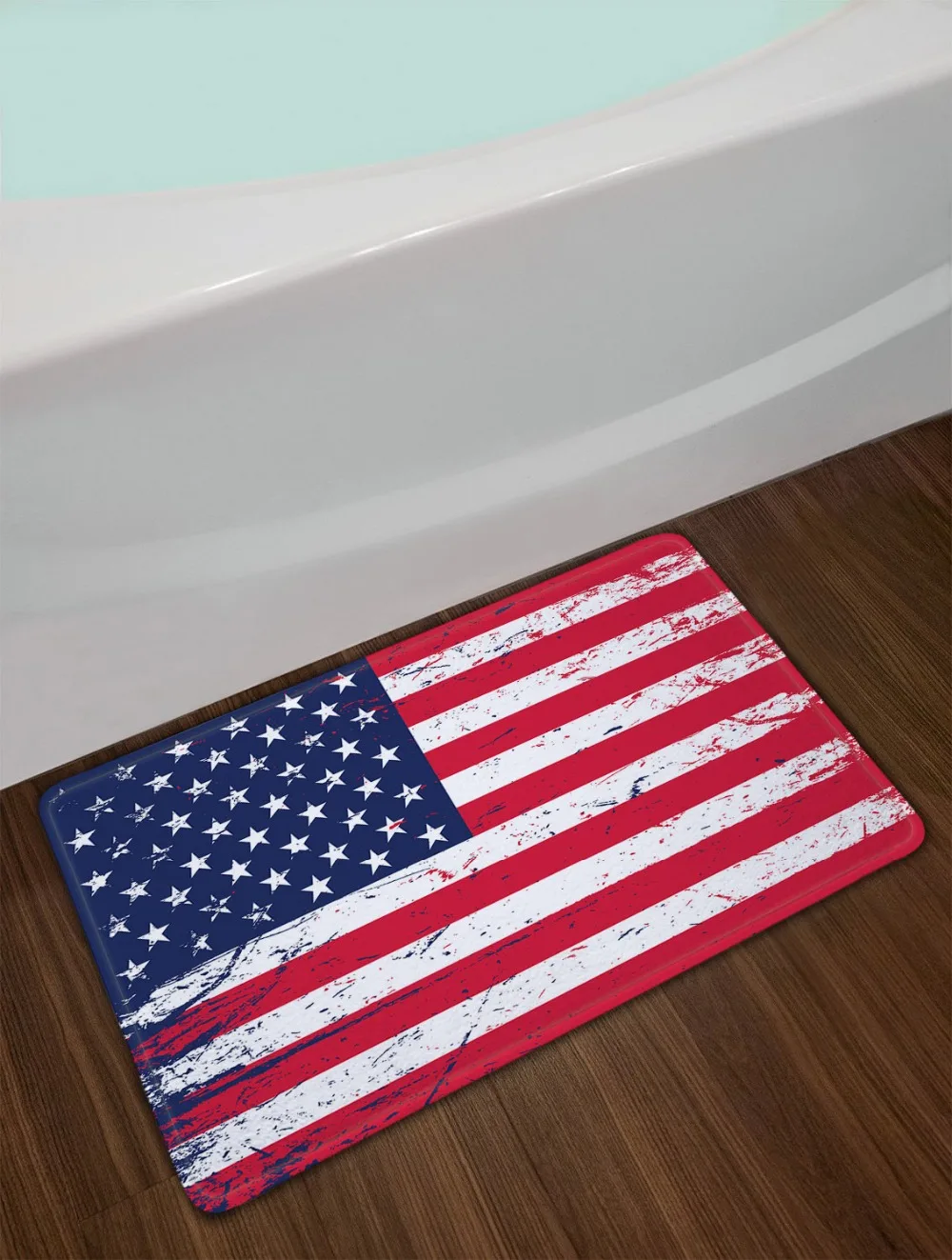 Funny American flag White Red stripe Blue Star Shower Curtain 12 Hooks Sets Kids Bathroom mat Waterproof Polyester Fabric Cloth | Дом и сад