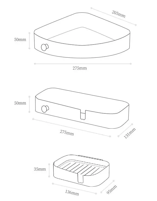 Xiaomi Ванная комната стеллажи перфорация Туалет Ванная комната стены подвесной короб для хранения Ванная комната многофункциональный ящик для дома