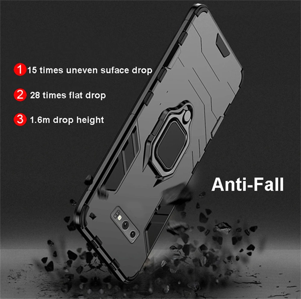 Противоударный чехол с кольцом для автомобиля Samsung S10 Plus S10E Note 9 телефона J4 J6 A8 A9 A7