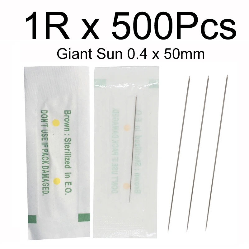 

500Pc 0.4x50mm 1R Traditional Tattoo Needle For Taiwan Giant sun G-8650 G-9740 Sunshine Permanent Makeup Machine G8650 eyebrow
