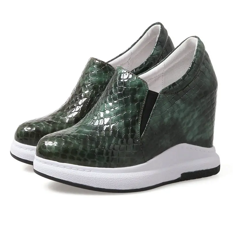 Женские туфли-лодочки из натуральной кожи с низким верхом туфли на танкетке