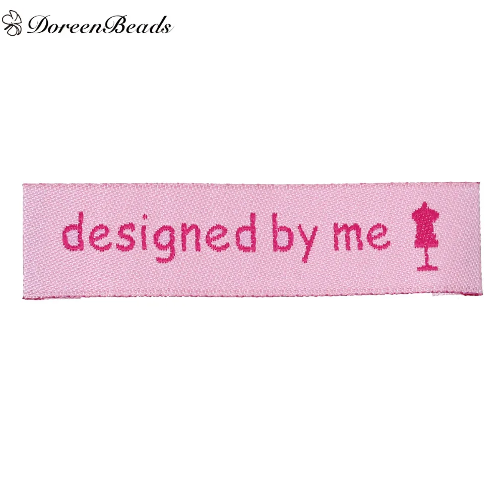 DoreenBeads 50 шт. сумки для одежды ручной работы тканые териленовые ярлыки с принтом
