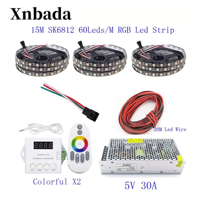 15 м 10 5 WS2812B Светодиодная лента IC 60 светодиодов/м RGB умная Пиксельная полоса +