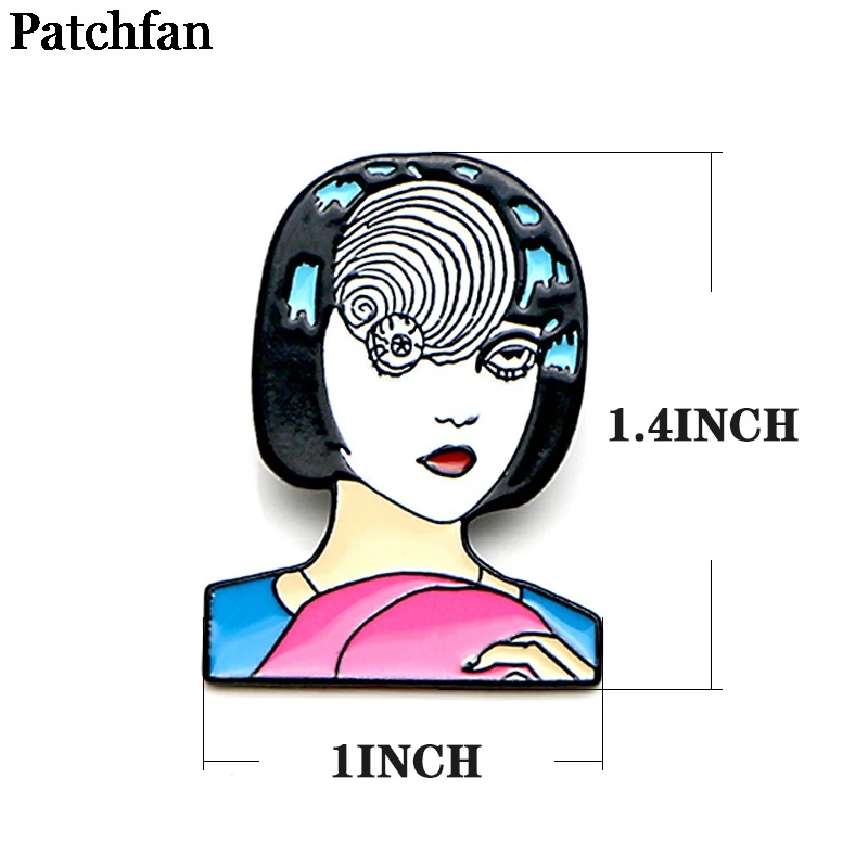 Patchfan японский ужас Junji Ito Uzumaki цинковый галстук булавки броши для рюкзака, одежды для мужчин и женщин Декоративные значки медаль A2064