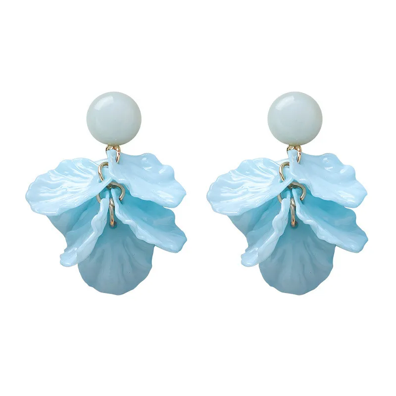 NEW Fashion Acrylic Dangle Earrings Blue Korean for Women Sweet Flower Earing Party Jewellry Dropship Gifts | Украшения и