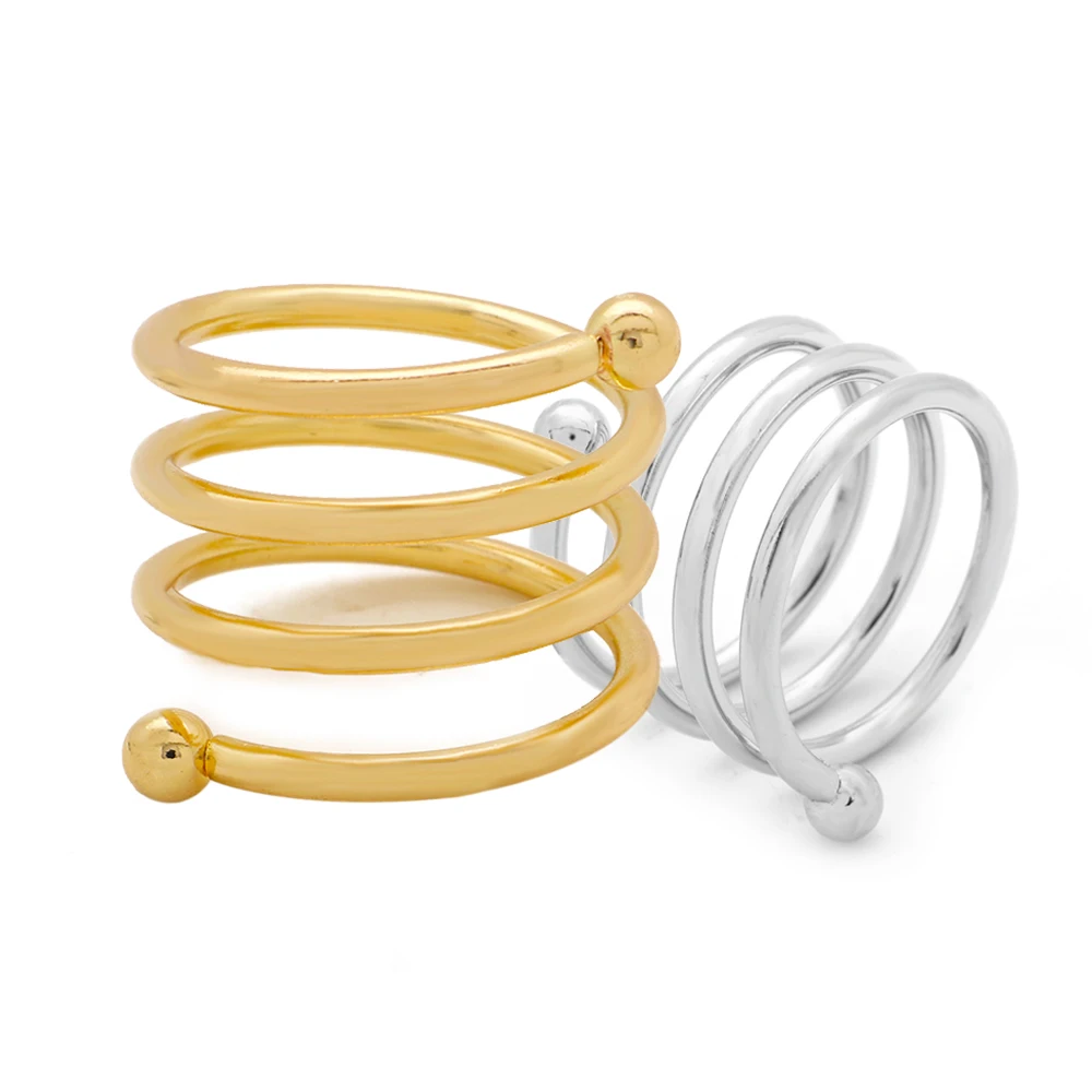 

TAI Top 6Pcs/Set Gold Silver Color Spring Type Napkin Rings for Wedding Party Table Decor Alloy Napkin Holder Serviette Rings