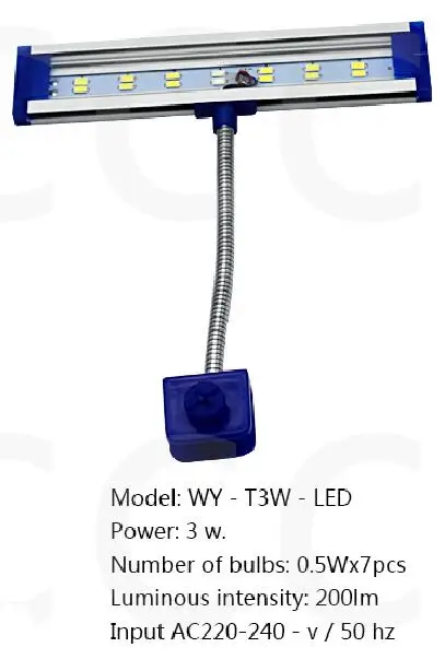 WY-T3W-LED 20-60 см Стиль ada Светодиодная лампа для роста растений серия высокая эффективность Энергосбережение яркость Регулируемый аквариум - Цвет: WY-T3W-LED