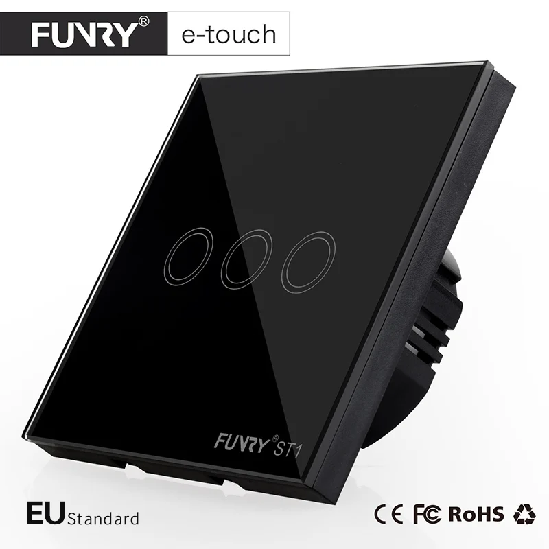 Стандарт ЕС FUNRY Пульт Дистанционного Управления Переключатель 3 Gang 1 Путь RF433