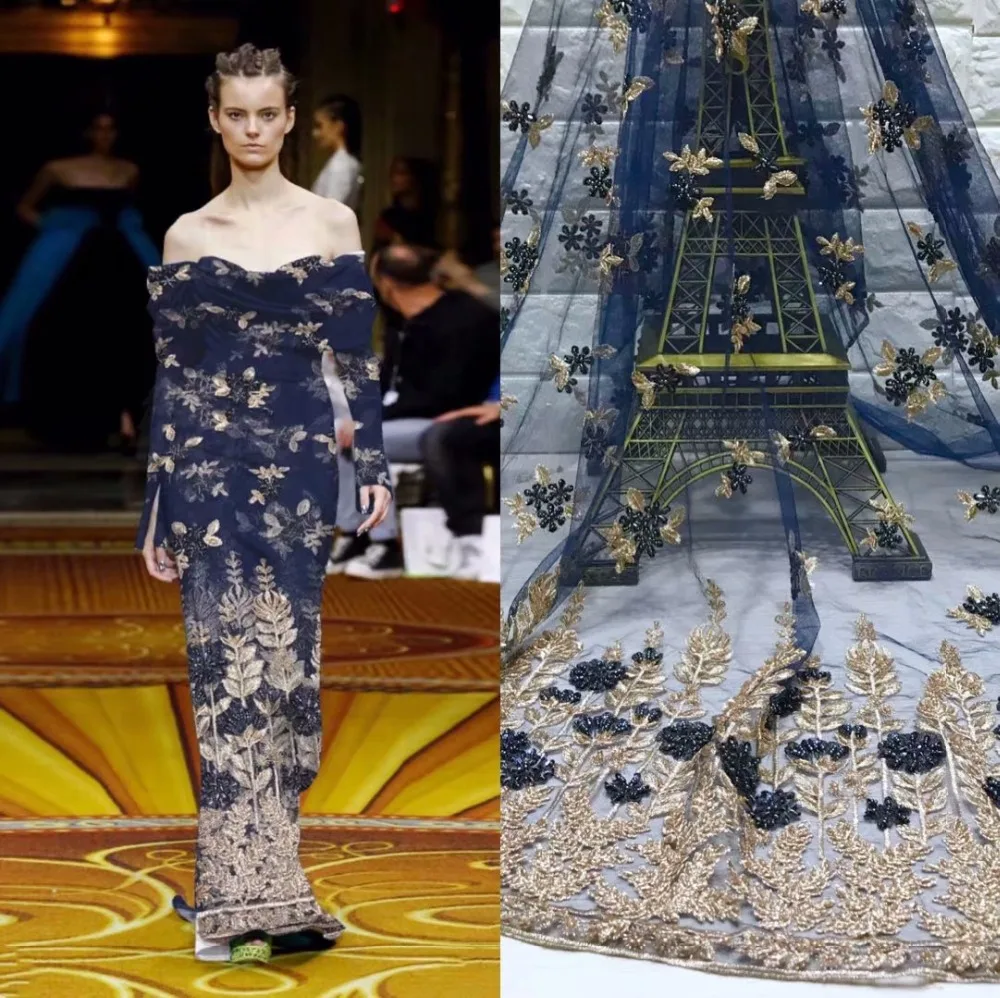 Высококачественная африканская кружевная ткань ручной работы из тюля с вышивкой