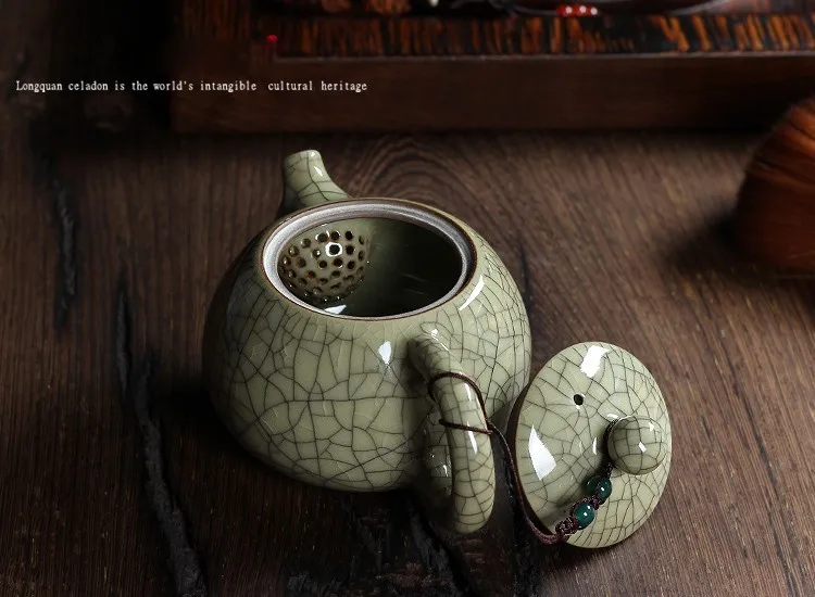 Чайный набор хрустящая глазурь Ge Kiln Longquan Celadon Zisha керамика искусство Тай Тхи китайский чайный горшок фарфор Исин глина антикварный чайный горшок