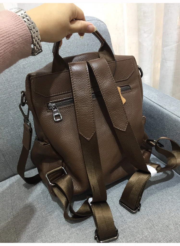 Женский рюкзак из натуральной кожи высокого качества Mochila Feminina Back Pack черный рюкзак