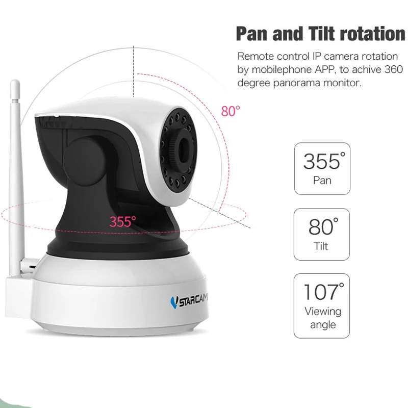Vstarcam C24S Full HD 1080P 2MP WIFI IP Camera Indoor Infrared Dual IR-Cut Dome Night Vision Wireless Onvif Security | Безопасность и