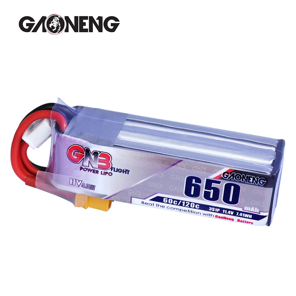 2 шт. Gaoneng GNB 650mAh 3S 11 4 V 60C/120C HV Lipo батарея XT30 разъем для FPV гоночный Дрон оси UAV RC