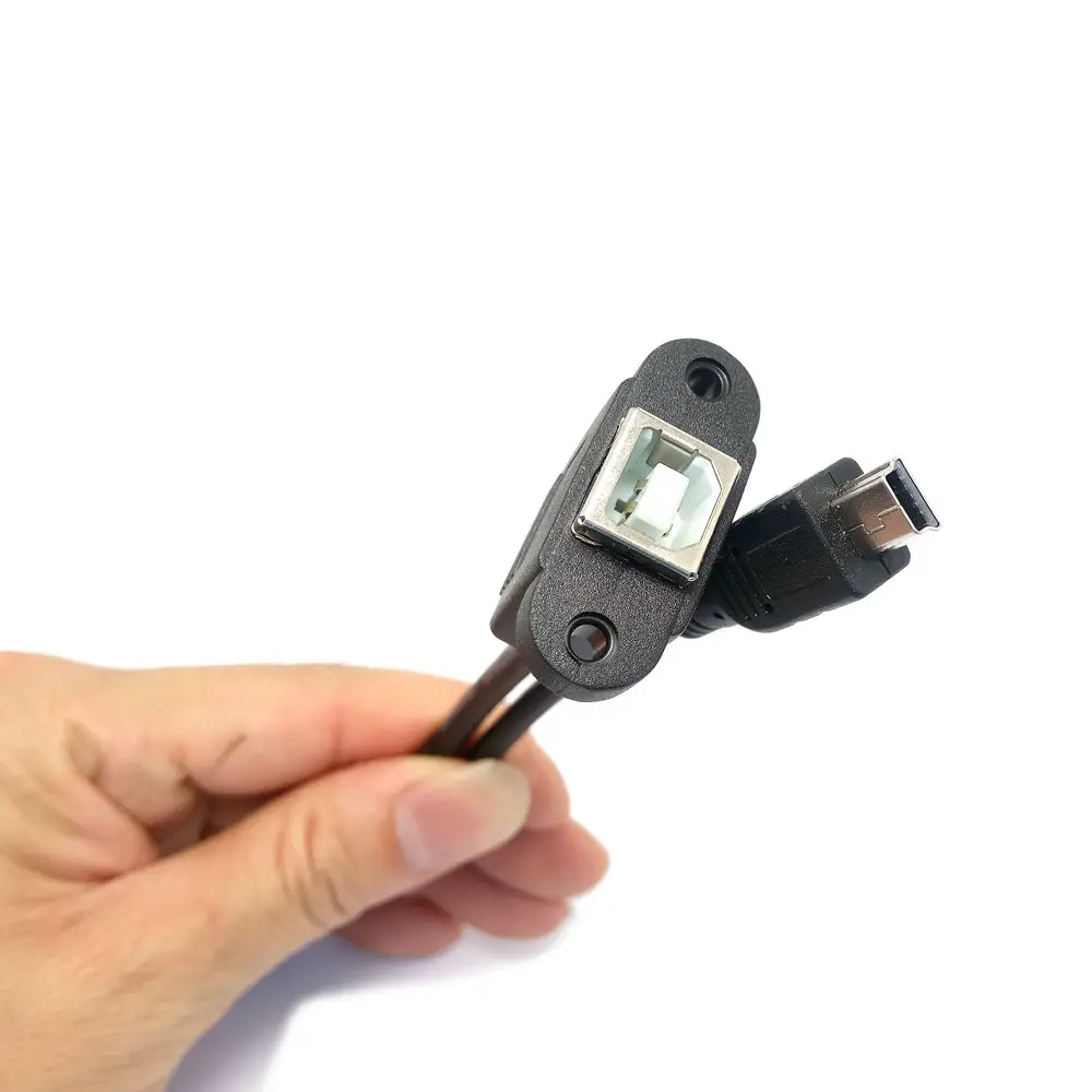 Кабель с 5 контактным штекером Mini USB на гнездо B 50 см винтами|to usb|usb busb b type |
