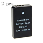 WHCYonline 2 шт. 1020 мАч фотосессия EL20 ENEL20 Аккумулятор для цифровой камеры Nikon CoolpixA J1 J2 J3 S1