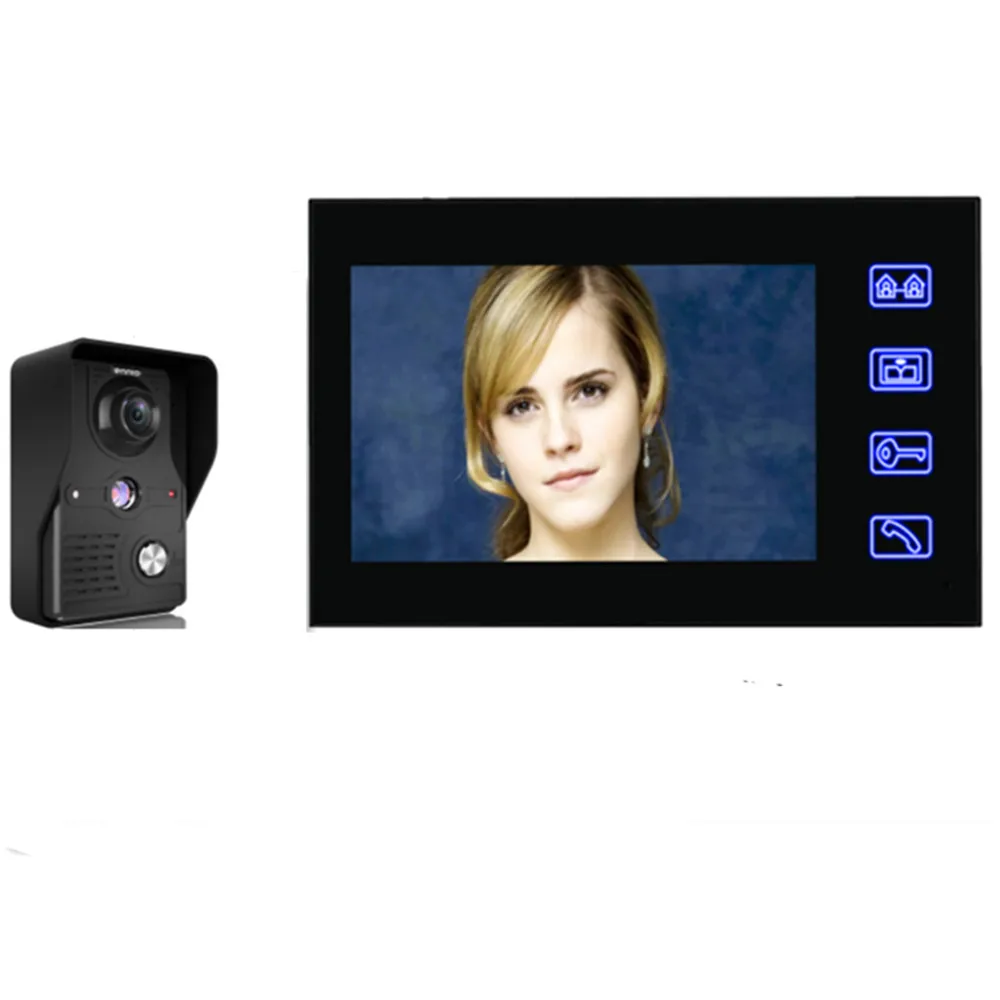7-дюймовая сенсорная кнопка ИК ночного видения Видео дверной телефон |
