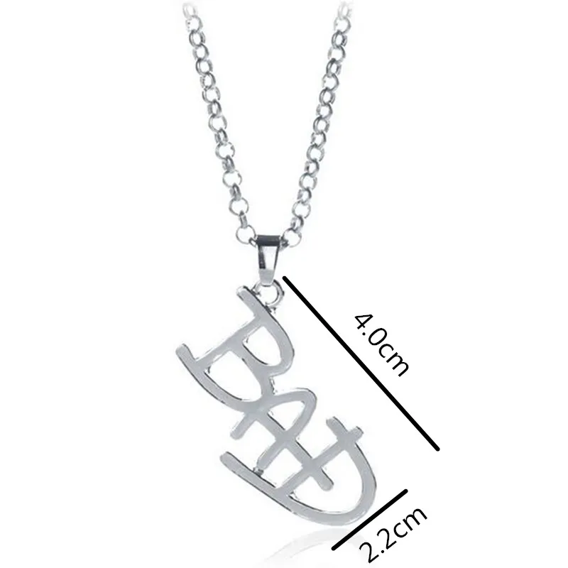 Новый дизайн ожерелье Майкла Джексона модные подвески с логотипом MJ BAD