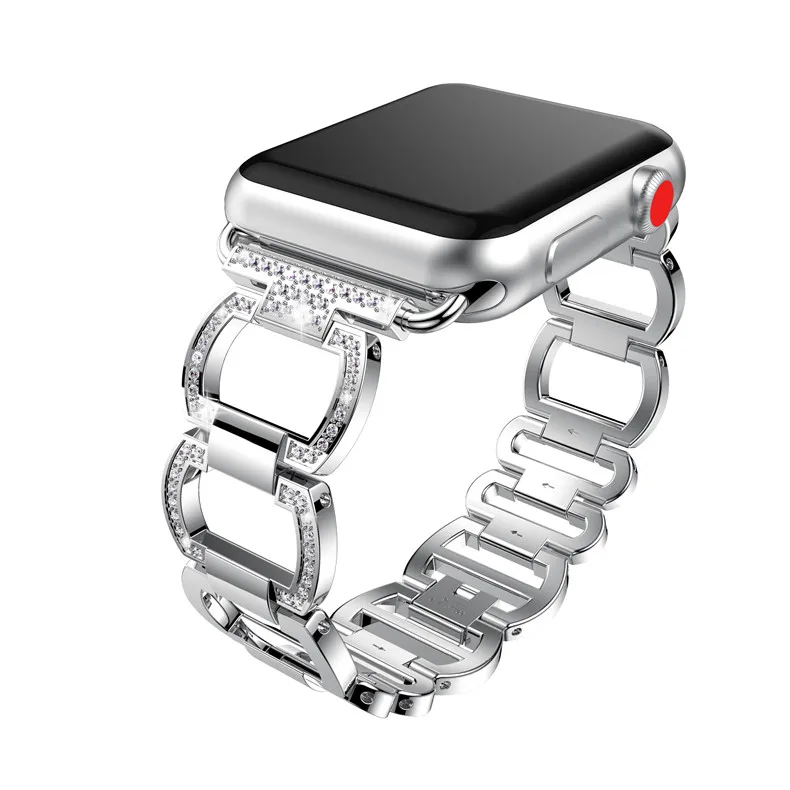 Алмазный ремешок для apple watch, ремешок для apple watch 5, 4, 3, ремешок 44 мм/40 мм из нержавеющей стали, ремешок для наручного браслета 42 мм/38 мм