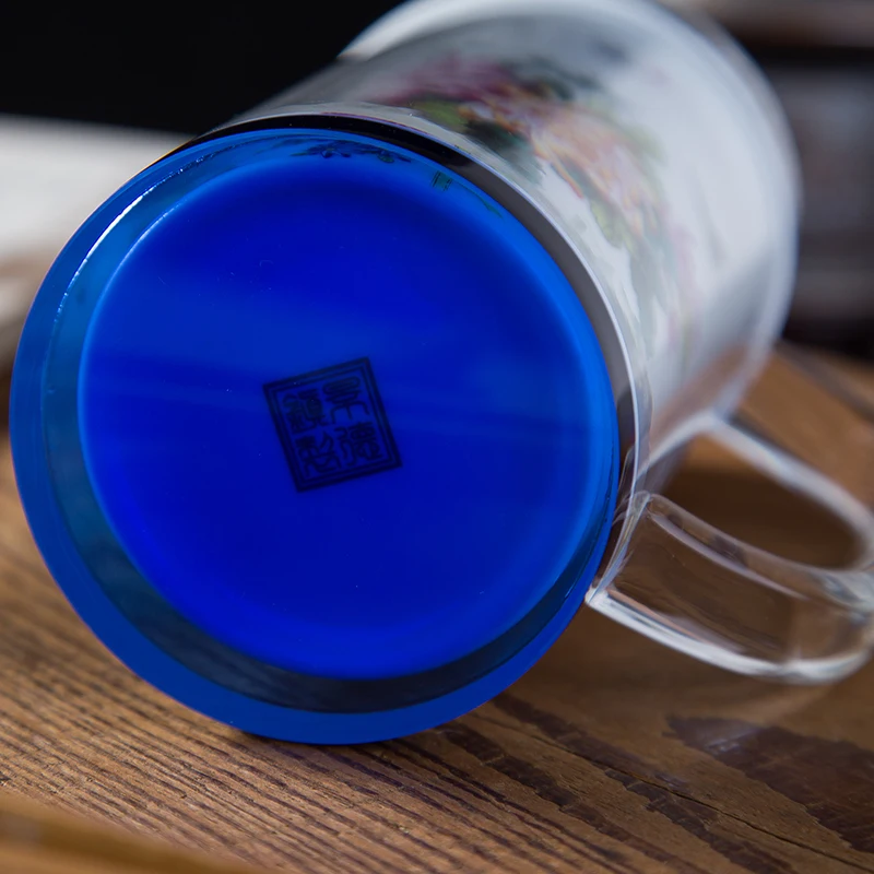 Керамический вкладыш изоляционное стекло с ручка для крышки чашка воды