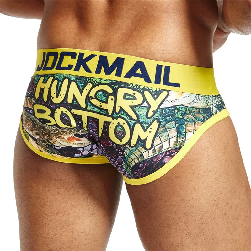 Бренд jockmail сексуальные мужские трусы брифы кальсоны слипы с принтом calcinha Cueca Gay