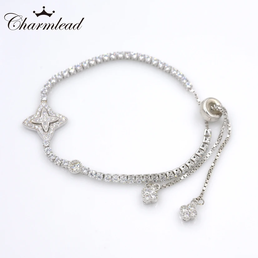 Новинка 2017 года одноцветное стерлингового серебра 925 Игристые Strand браслет