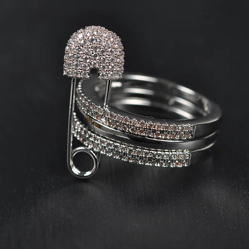 Silver Ring Роскошные золотые кольца ishowle от бренда Fibuae для женщин, кольца с кубическим цирконием с камнями от известного бренда, трендовые ювелирные изделия - Цвет основного камня: Silver Ring