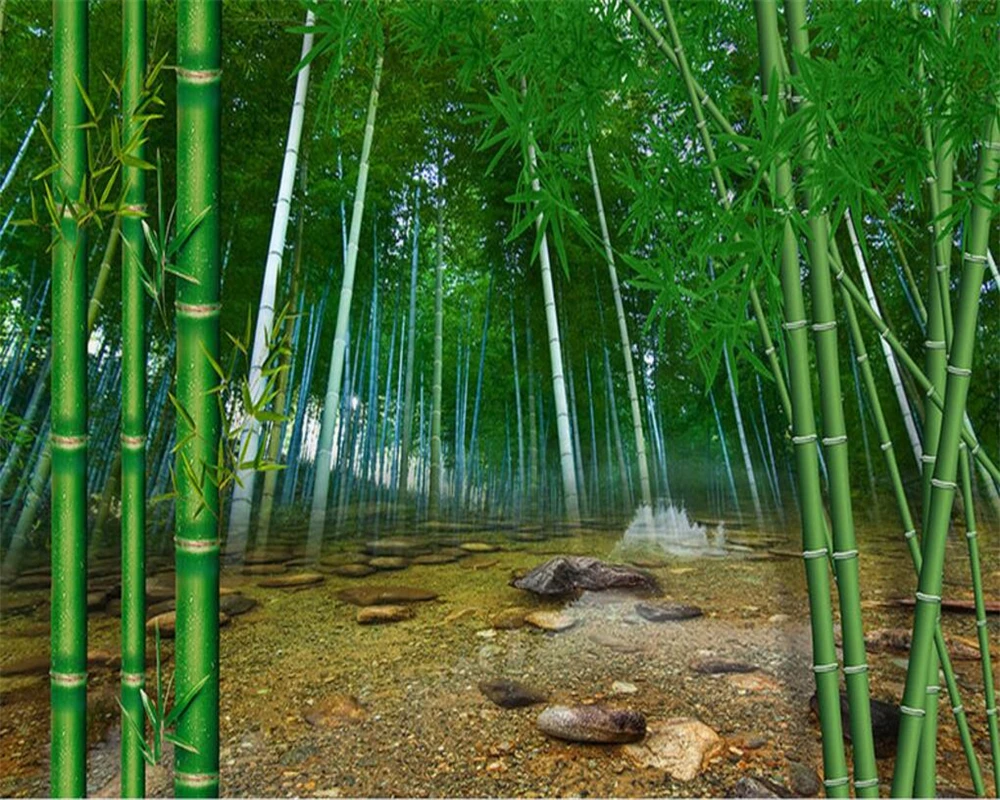 

Beibehang Large custom wallpaper natural bamboo forest HD photo 3D wallpaper living room bedroom TV wallpaper papel de parede