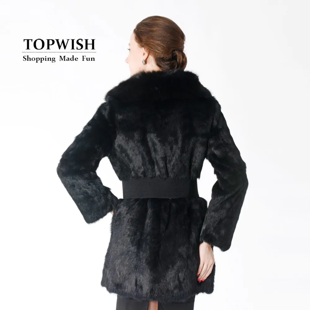 Роскошное Женское пальто из лисьего меха модное натурального кроличьего