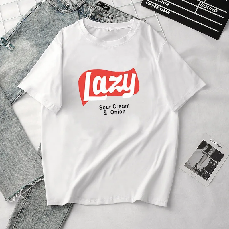 2019 новые летние Для женщин короткий рукав футболки женские с круглым вырезом и