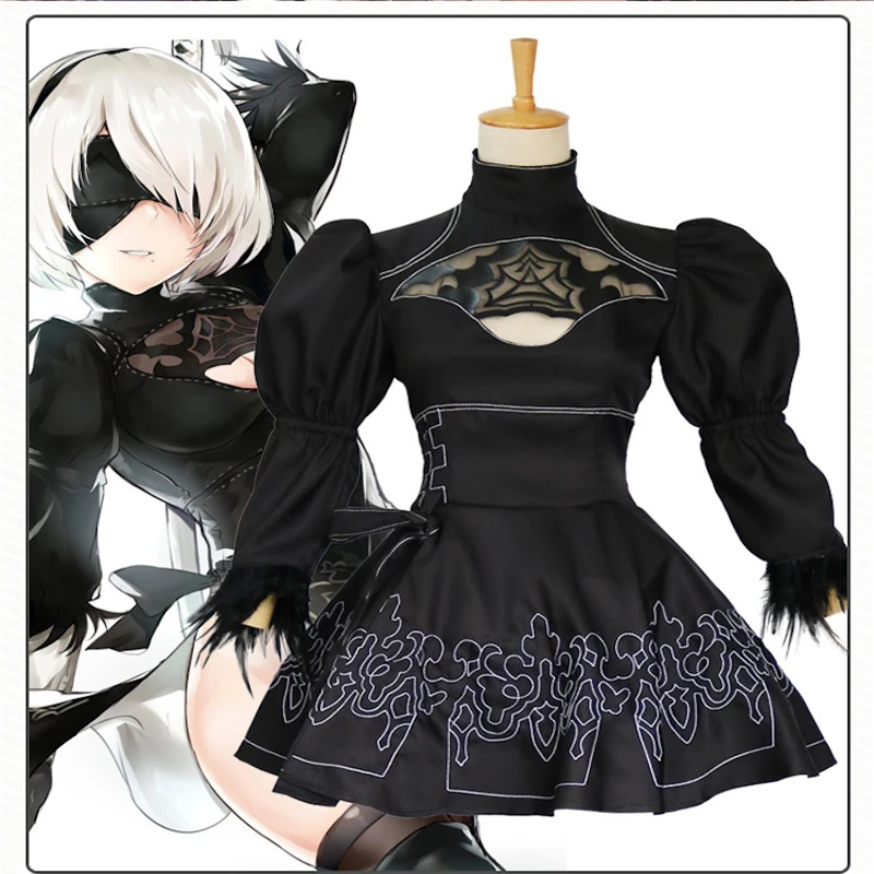 

Nier Automata, костюм для косплея, йорха 2B, сексуальный костюм для игр, женский костюм для ролевых игр, нарядное платье на Хэллоуин для девочек