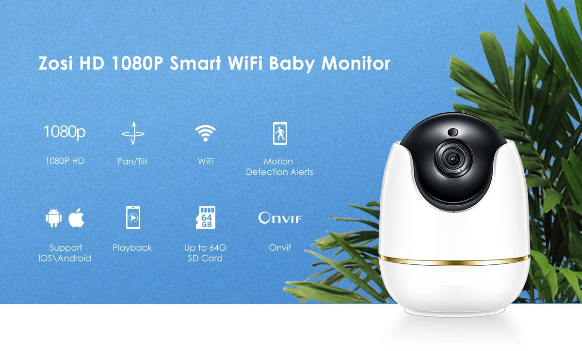 Onvif Беспроводная IP домашняя камера видеонаблюдения 1080 P HD wifi панорамирование