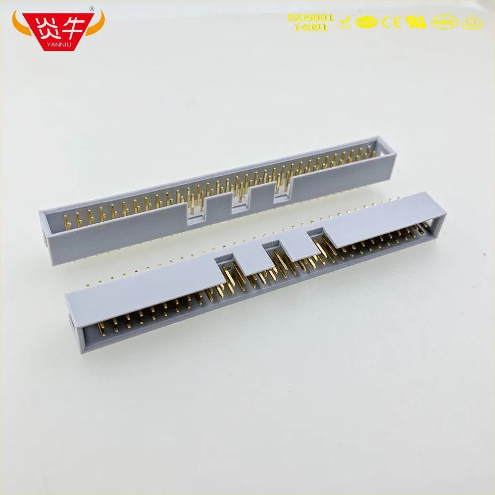DC3 64P Серый Белый 64PIN IDC розетка коробка 2 54 мм Шаг заголовок прямой соединитель