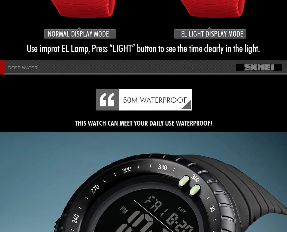 SKMEI Men Sports Watch Countdown Dual Time Digital Men Watches PU Strap Alarm Clock Waterproof Wristwatchh Relogio Masculino
