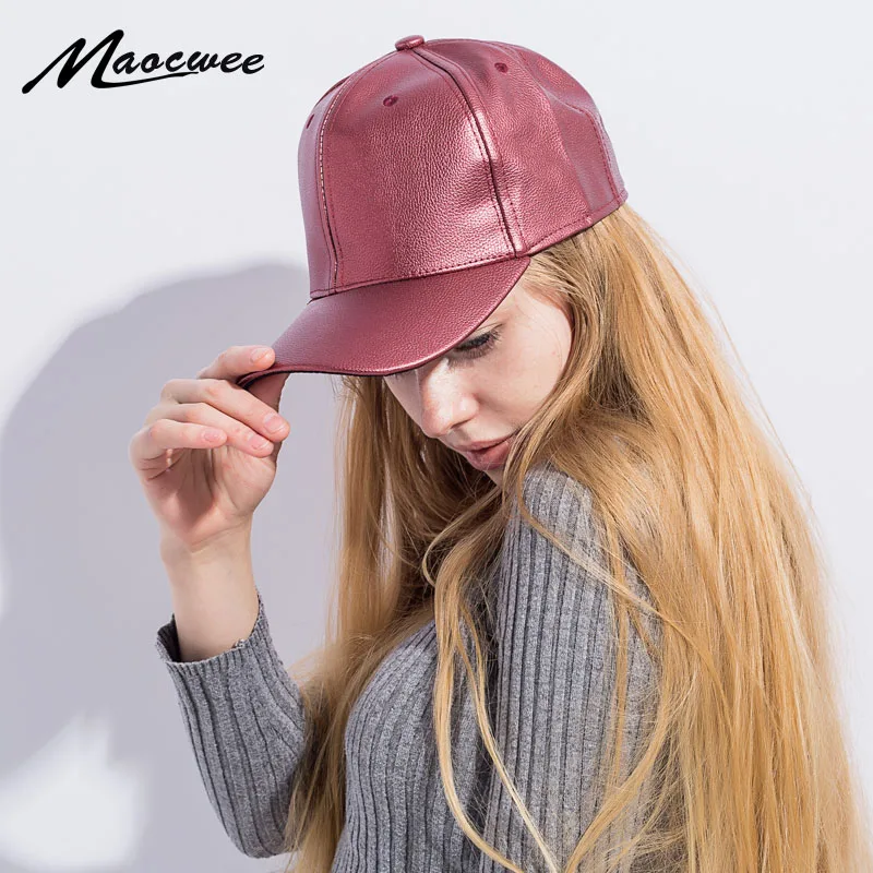 Кепка из искусственной кожи бейсболка головные уборы для мужчин и женщин модные