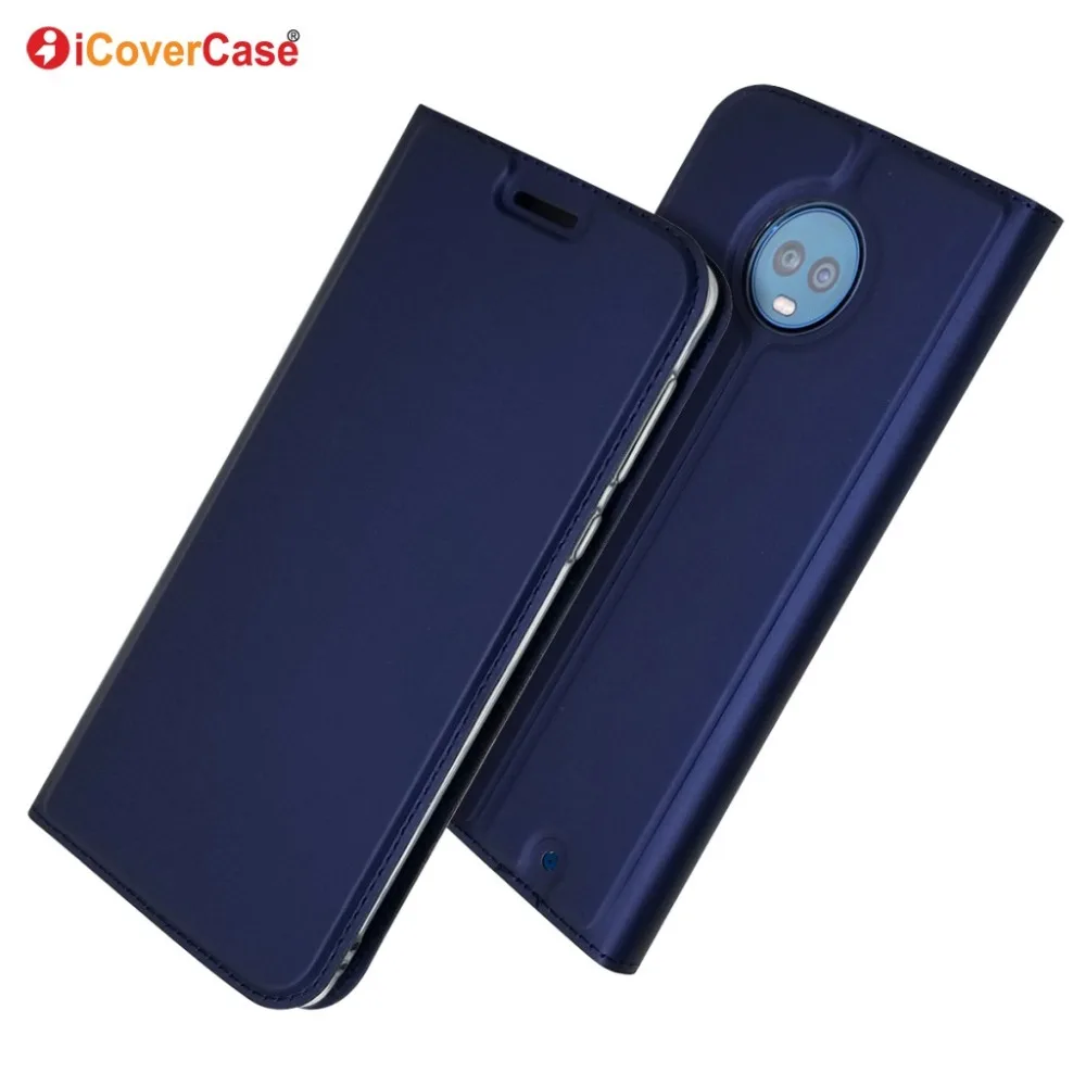 Чехол Moto G6 Plus Ультратонкий Магнитный чехол-Кошелек из искусственной кожи