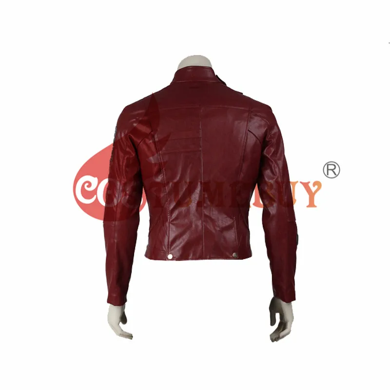 CostumeBuy куртка звездного лорда короткая куртка косплей костюм на Хэллоуин стражи галактики 2 Питер Квилл пальто кожаная куртка Красный