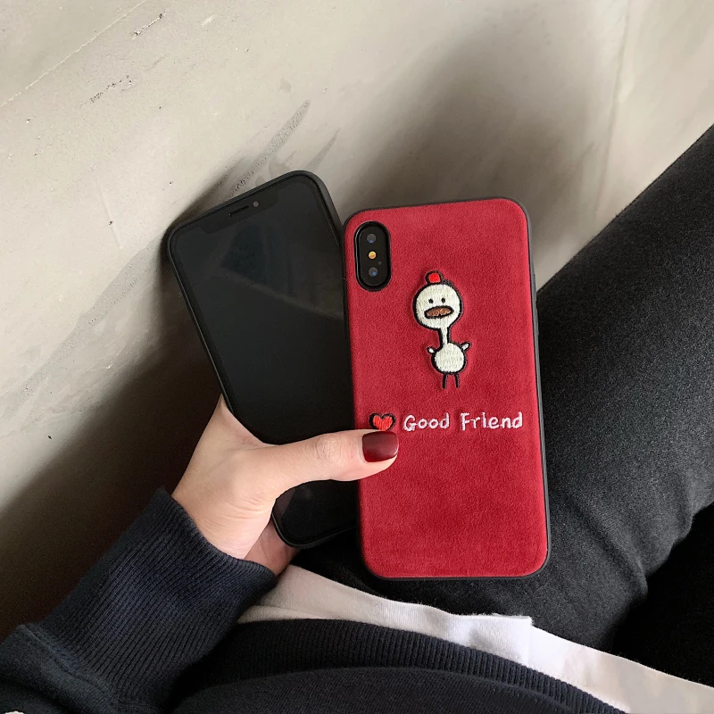 GlamPhone чехол с вышивкой хороший друг чехол для телефона для iPhone XS Max XR XS 8 8plus 7 7plus 6/6S Plus стильная мягкая задняя крышка из ТПУ