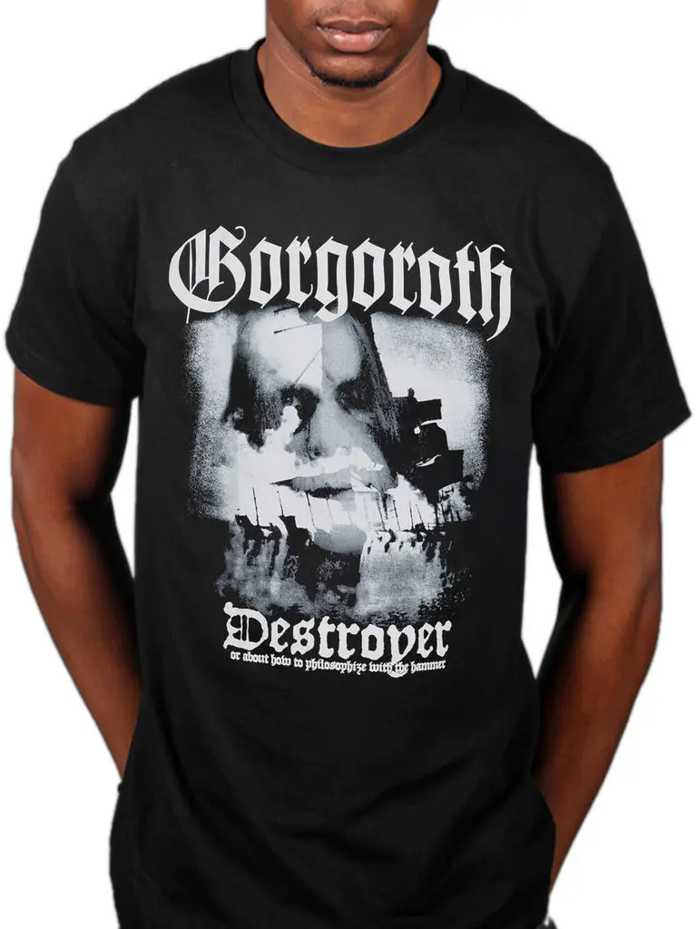 Официальный Gorgoroth прослужит футболка пентаграмма True Black Metal Антихрист группа