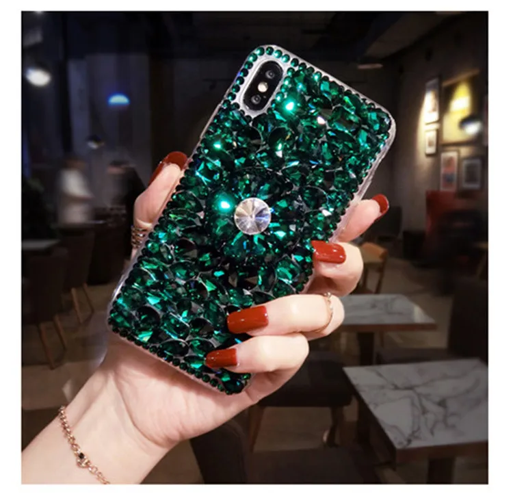 Роскошный Блестящий Алмазный чехол для Samsung S6 S7 S8 S9 S10 S20 S21 Plus Note 5 8 9 10 20 задняя