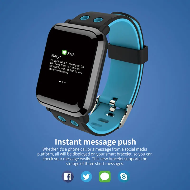 Смарт Браслет фитнес трекер спортивный водонепроницаемый браслет монитор