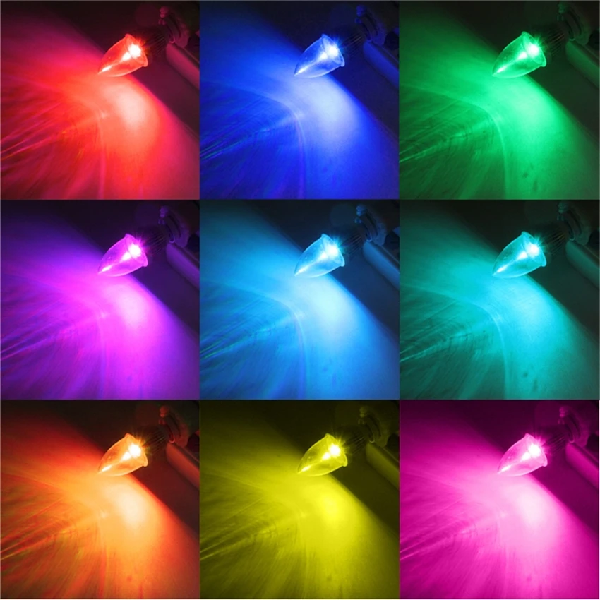 E12/E14 RGB лампы 5 Вт Светодиодный светильник 15 цветов меняющий свечу лампа с пультом