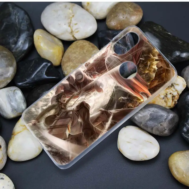 Для Xiao mi Red mi Note 7 Go 6 6A Pro S2 5 Plus 4X mi Play 8 lite A2 A1 Прозрачный жесткий пластиковый чехол с изображением японского аниме атака на Титанов