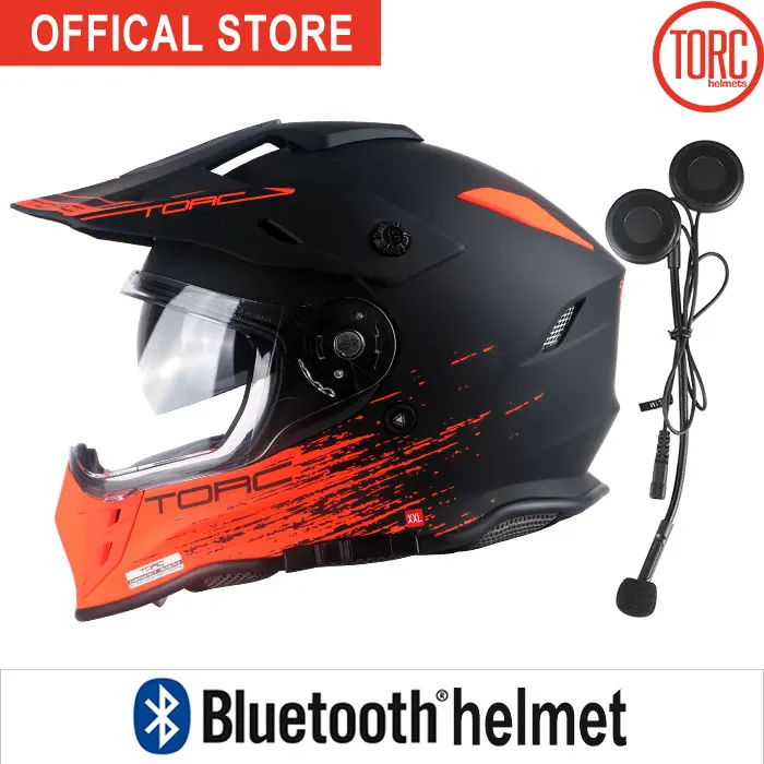Bluetooth мотоцикл анфас мотоциклетный шлем Casco двойной линзы motorcross бездорожью шлем подключения телефона Поддержка вызова T331 - Цвет: Morange Bluetooth