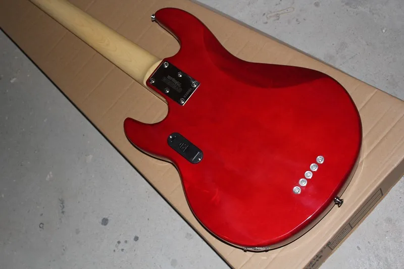 Free shipping High Quality Music Man StingRay 5 Strings Cherry Burst Electric Bass with 9V Battery amplifier circuit 14-5-1 | Спорт и