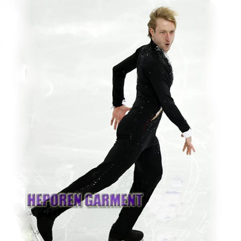 Индивидуальные мужские костюмы для катания на коньках украшенные кристаллами